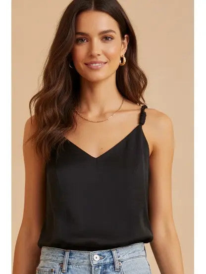 <p>Tank Top with Cord Detail</p>