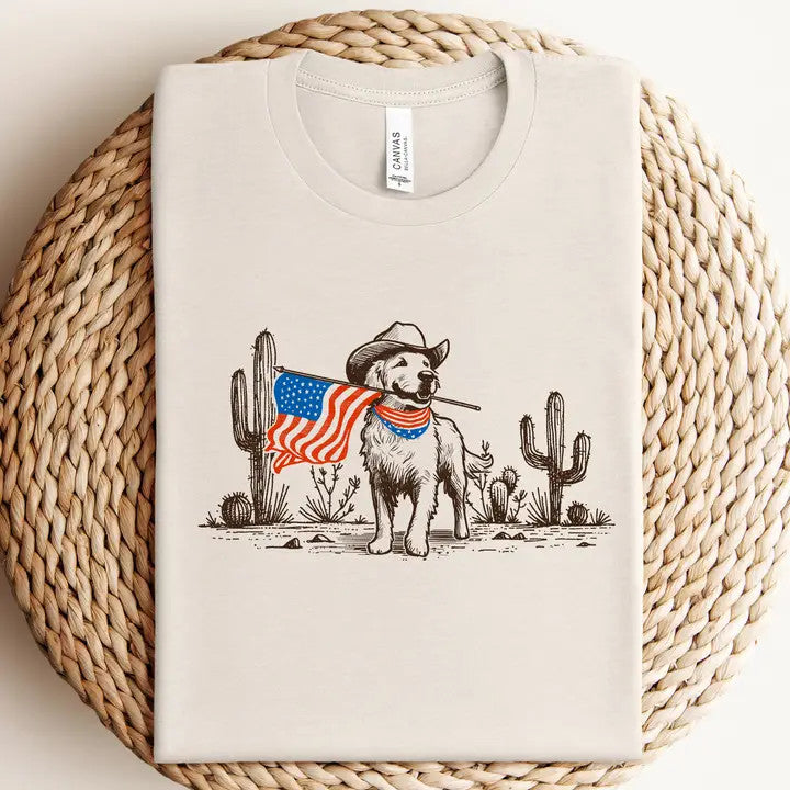 <p>Patriotic Cowboy Dog T-Shirt</p>