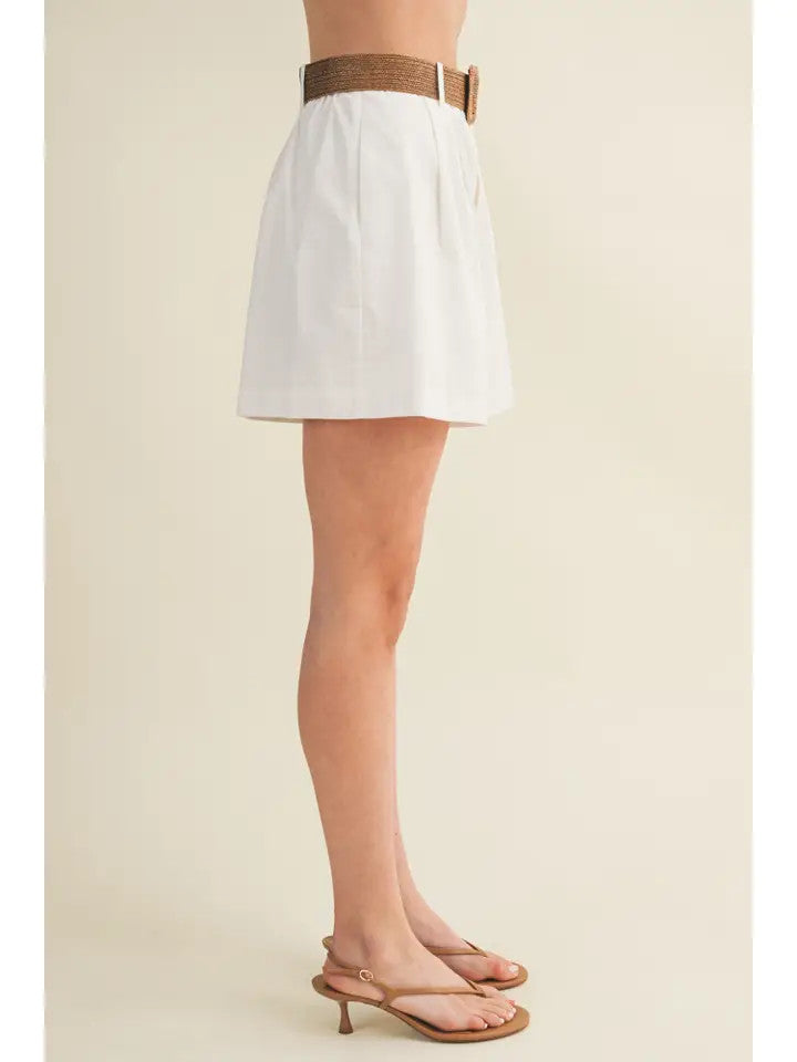 <p>Belted Pleated Jorts</p>