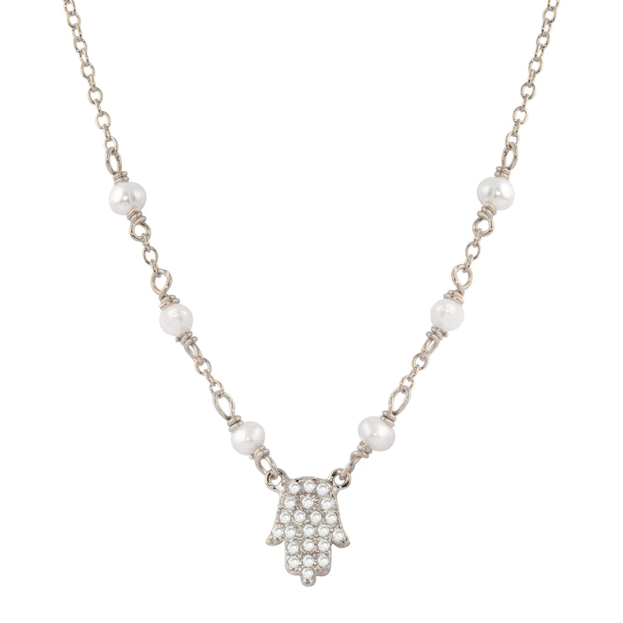 <p>Isa CZ Hamsa &amp; Bead Necklace (+ Colors)</p>