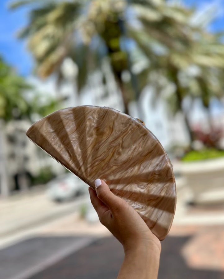 <p>Acrylic Fan Clutch (+Colors)</p> - Indigo Republic Boutique
