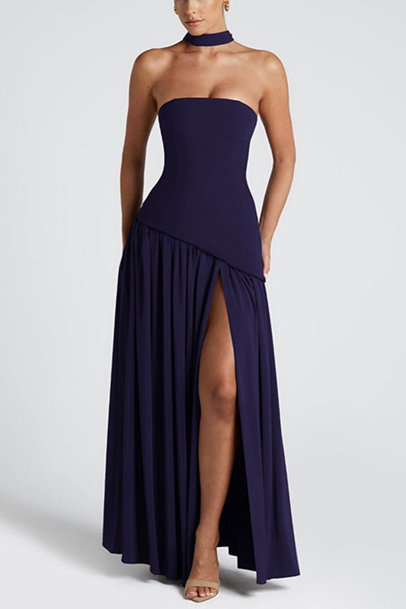 <p>Asymmetrical Slit Dress</p> - Indigo Republic Boutique