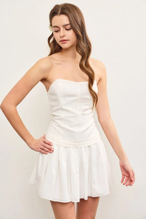 <p>Bandeau Shirred Flare Dress</p> - Indigo Republic Boutique