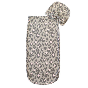 <p>Blush Leopard Newborn Cocoon</p> - Indigo Republic Boutique