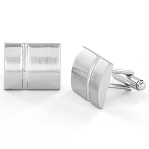 <p>Brushed Stainless Steel Cufflinks</p> - Indigo Republic Boutique