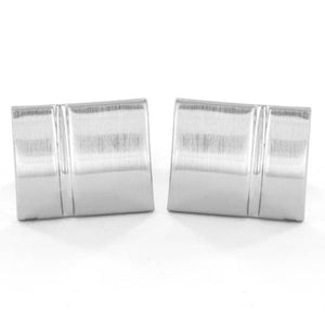 <p>Brushed Stainless Steel Cufflinks</p> - Indigo Republic Boutique