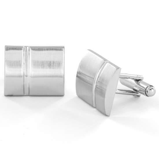 <p>Brushed Stainless Steel Cufflinks</p> - Indigo Republic Boutique