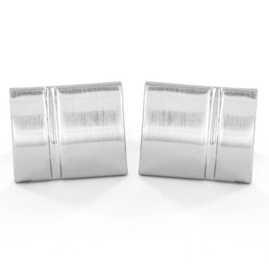 <p>Brushed Stainless Steel Cufflinks</p> - Indigo Republic Boutique