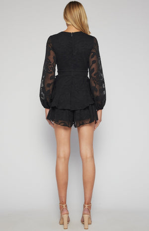 <p>Chiffon Burnout Floral Romper</p> - Indigo Republic Boutique