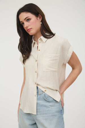<p>Collared Cuff Sleeve Back Pintuck Shirt</p> - Indigo Republic Boutique