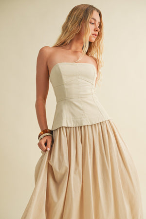 <p>Corset Lined Strapless Dress</p> - Indigo Republic Boutique
