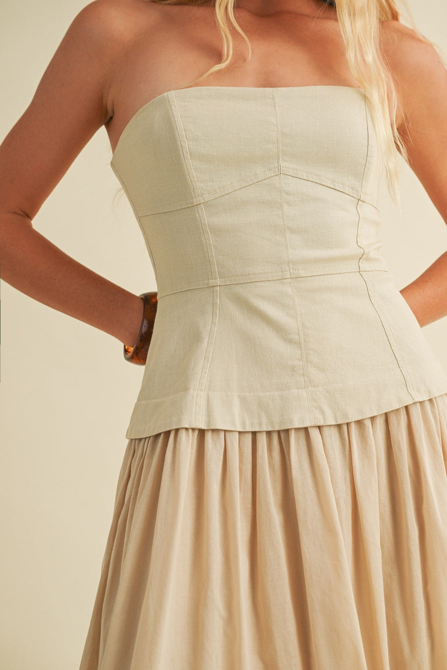 <p>Corset Lined Strapless Dress</p> - Indigo Republic Boutique