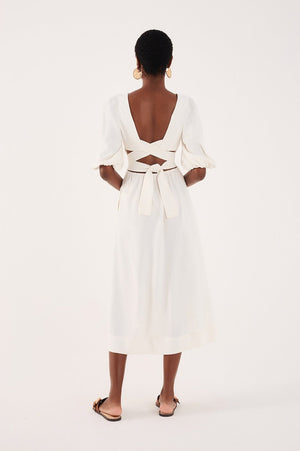 <p>Elenore Linen Midi Dress</p> - Indigo Republic Boutique