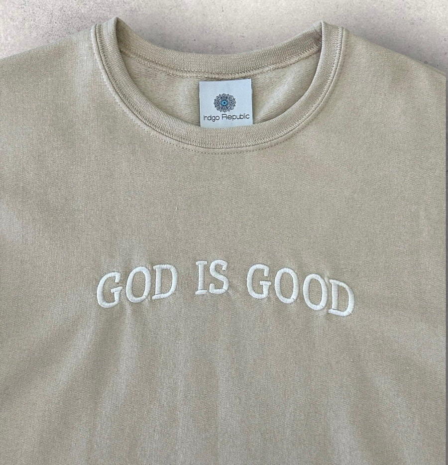 <p>Embroidered GOD IS GOOD Sweatshirt</p> - Indigo Republic Boutique