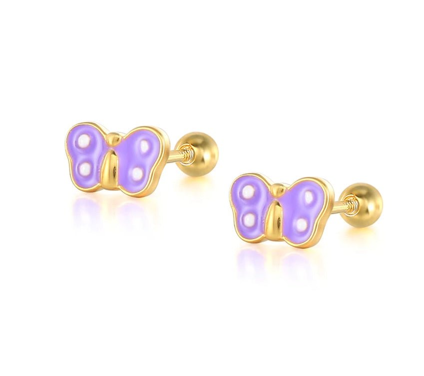 <p>Enamel Butterfly Stud Earrings</p> - Indigo Republic Boutique