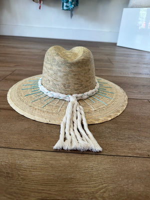 <p>Evil Eye &amp; Lines Straw Palm Hat</p> - Indigo Republic Boutique