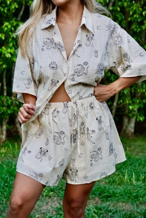 <p>Evile Eye &amp; Scorpion Shorts Set</p> - Indigo Republic Boutique