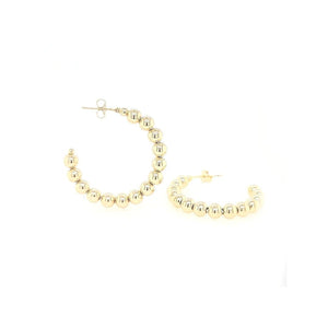 <p>Gold Filled Bead Hoop Earrings Large</p> - Indigo Republic Boutique