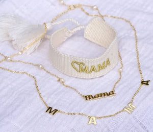 <p>Gold Heart Mama Threaded Bracelet</p> - Indigo Republic Boutique