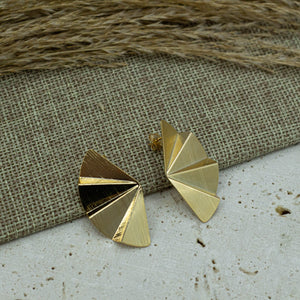 <p>Half Moon Crinkle Stud Earrings&nbsp;</p> - Indigo Republic Boutique