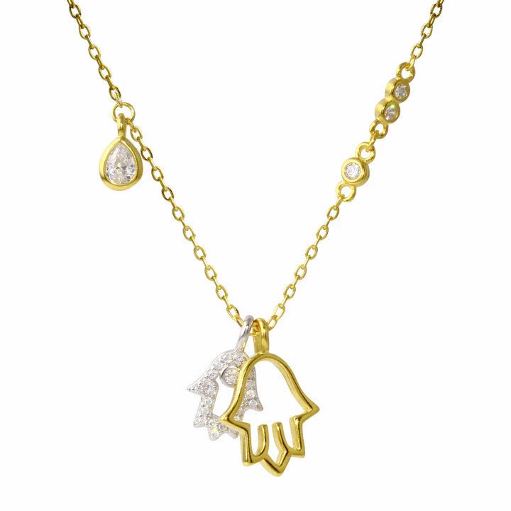 <p>Hamsa Multi Charm Necklace</p> - Indigo Republic Boutique