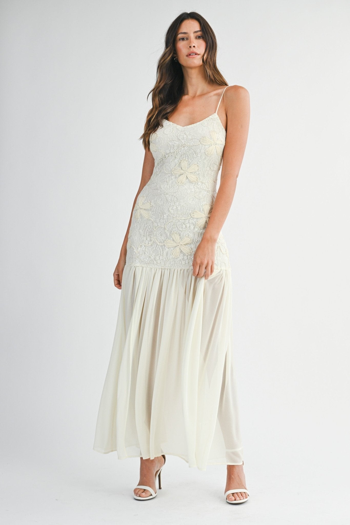 <p>Ivory Bloom Maxi Dress</p> - Indigo Republic Boutique