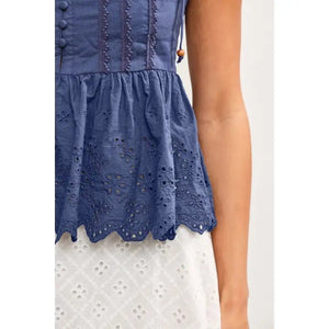<p>Lace Peplum Cami Top</p> - Indigo Republic Boutique