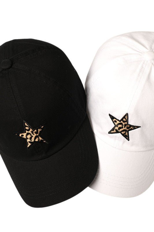 <p>Leopard Star Baseball Cap</p> - Indigo Republic Boutique