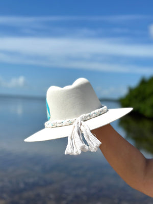 <p>Lines Feather Braid Strap Hat (+Colors)</p> - Indigo Republic Boutique