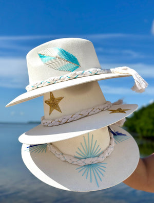 <p>Lines Feather Braid Strap Hat (+Colors)</p> - Indigo Republic Boutique