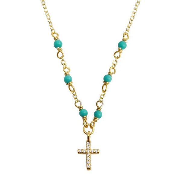 Luisa Mini CZ Cross Necklace (+Colors) - Indigo Republic Boutique