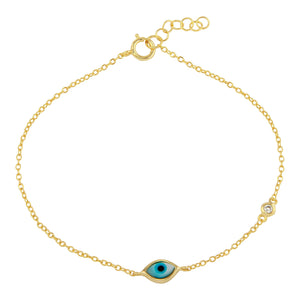 <p>Mayra MOP Eye Bezel CZ Bracelet (+ Colors)</p> - Indigo Republic Boutique