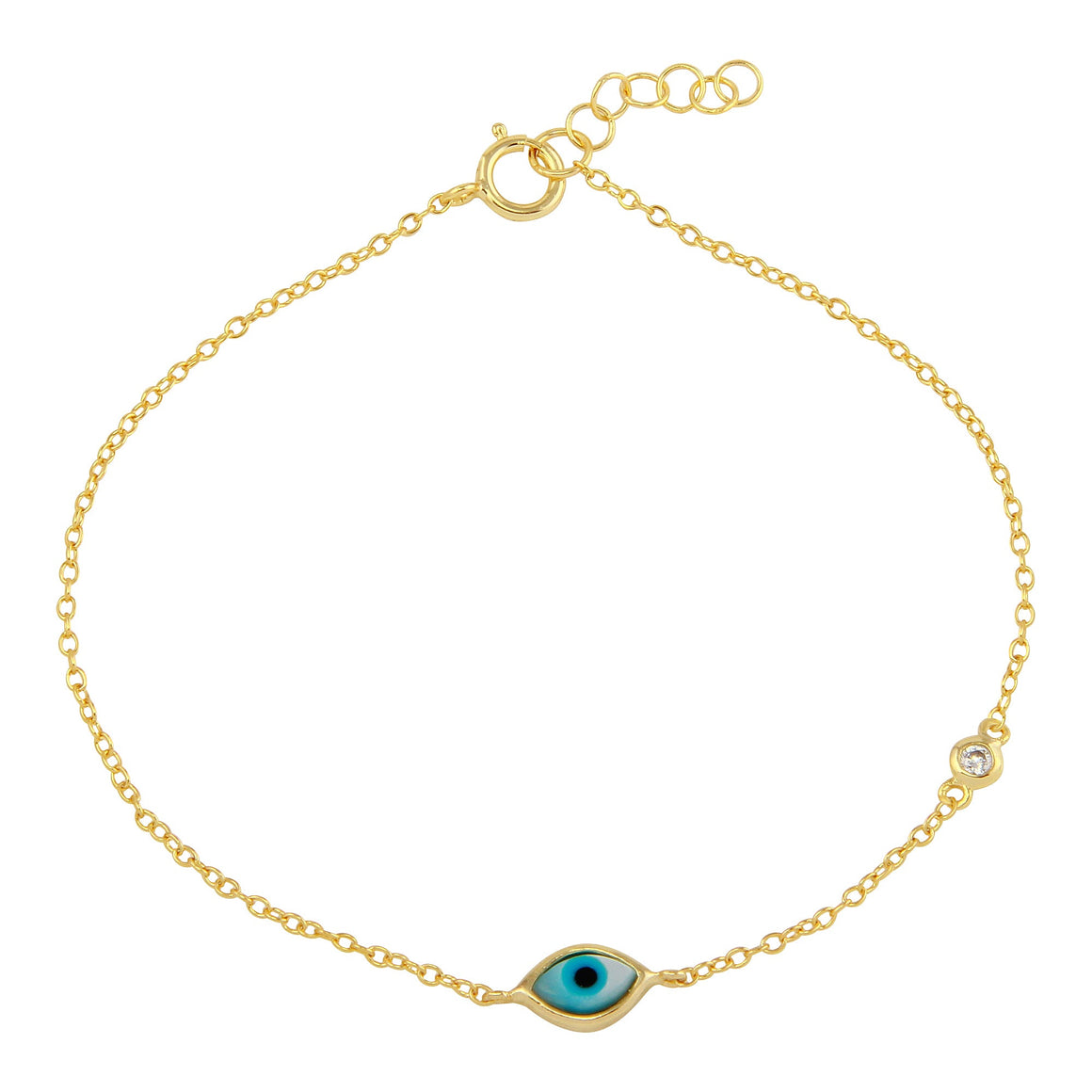 <p>Mayra MOP Eye Bezel CZ Bracelet (+ Colors)</p> - Indigo Republic Boutique