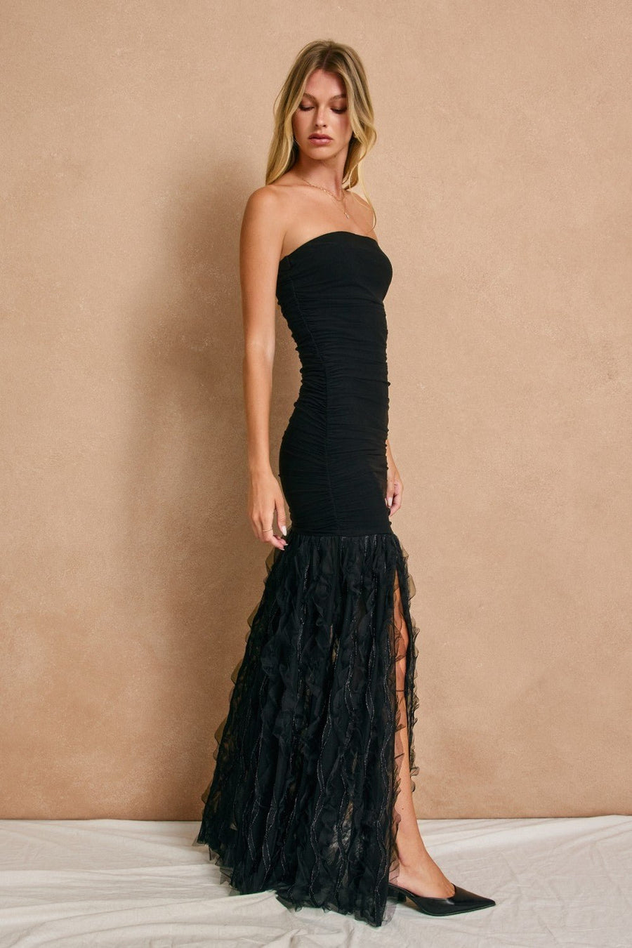 <p>Metallic Mesh Maxi Dress</p> - Indigo Republic Boutique