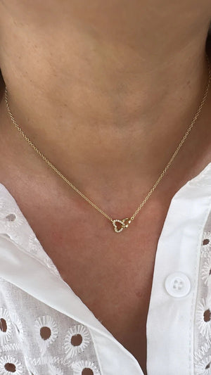 <p>Mini Cz Heart Loop Necklace</p> - Indigo Republic Boutique