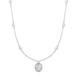 <p>Mini CZ Virgin Pearl Necklace</p> - Indigo Republic Boutique