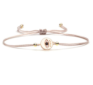 <p>Mini Eye Medallion Bracelet (Beige)</p> - Indigo Republic Boutique