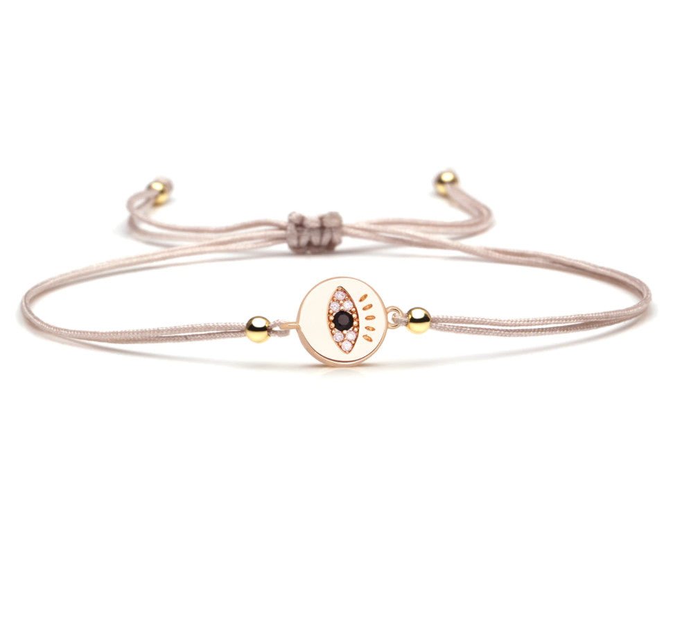 <p>Mini Eye Medallion Bracelet (Beige)</p> - Indigo Republic Boutique
