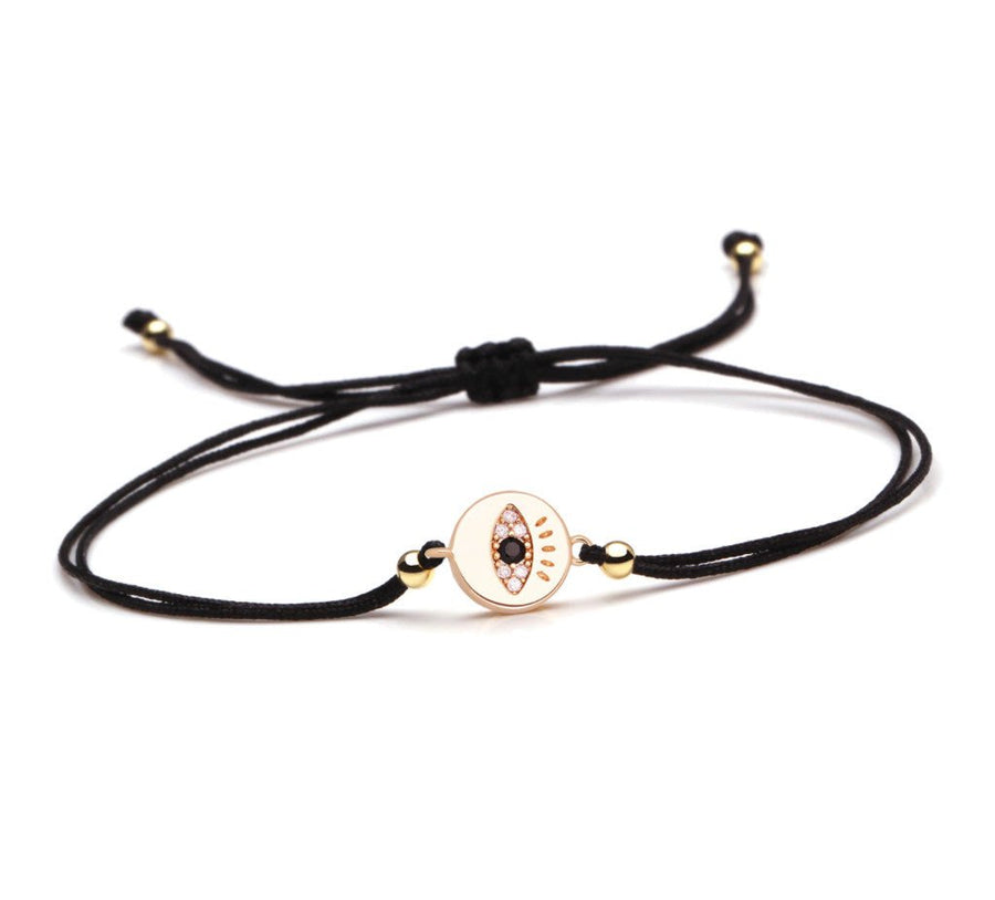 <p>Mini Eye Medallion Bracelet (Black)</p> - Indigo Republic Boutique