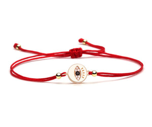 <p>Mini Eye Medallion Bracelet (Red)</p> - Indigo Republic Boutique