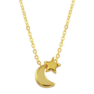 <p>Mini Moon &amp; Star Necklace</p> - Indigo Republic Boutique