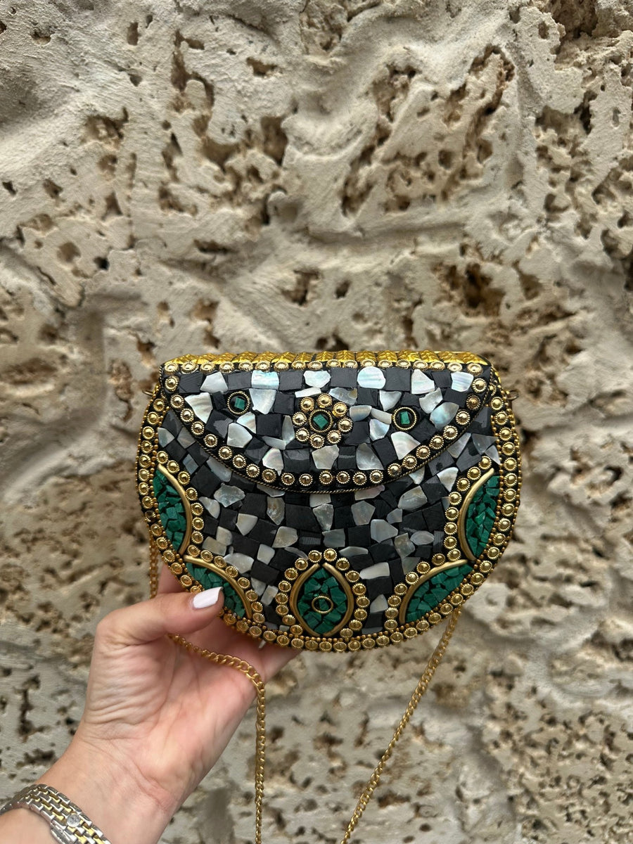 <p>Multi Evil Eye Mosaic Clutch</p> - Indigo Republic Boutique