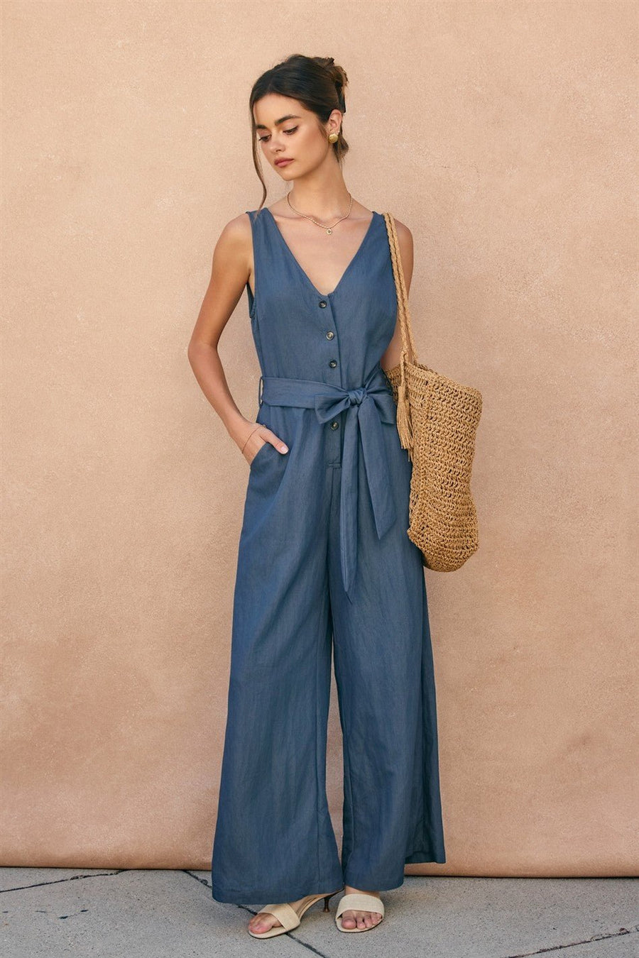 <p>Ocean Current V Jumpsuit</p> - Indigo Republic Boutique