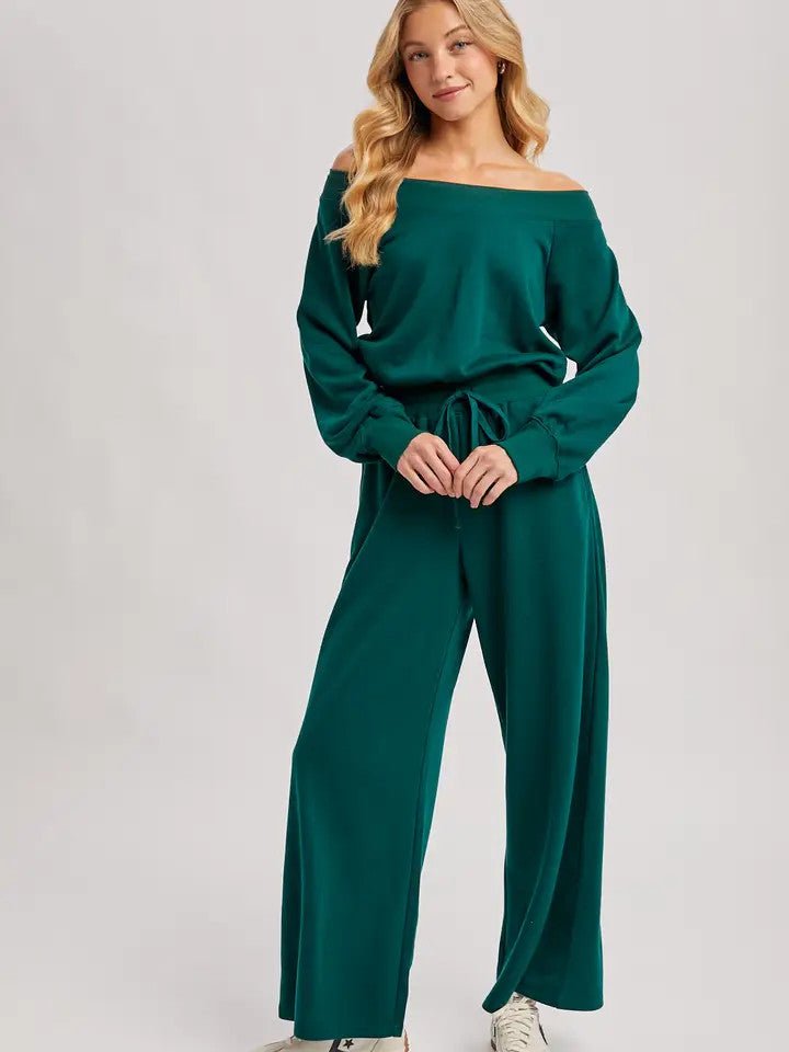 <p>Off Shoulder Knit Jumpsuit</p> - Indigo Republic Boutique