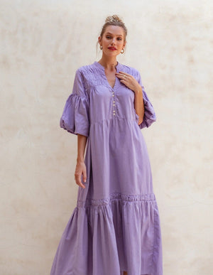 <p>Olea Puff Sleeve Maxi Dress</p> - Indigo Republic Boutique