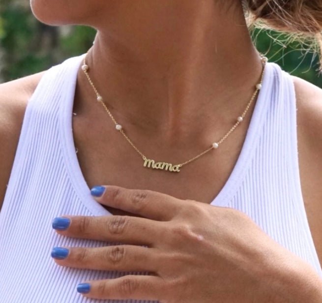 <p>Pearl Chain Mama Necklace&nbsp;</p> - Indigo Republic Boutique
