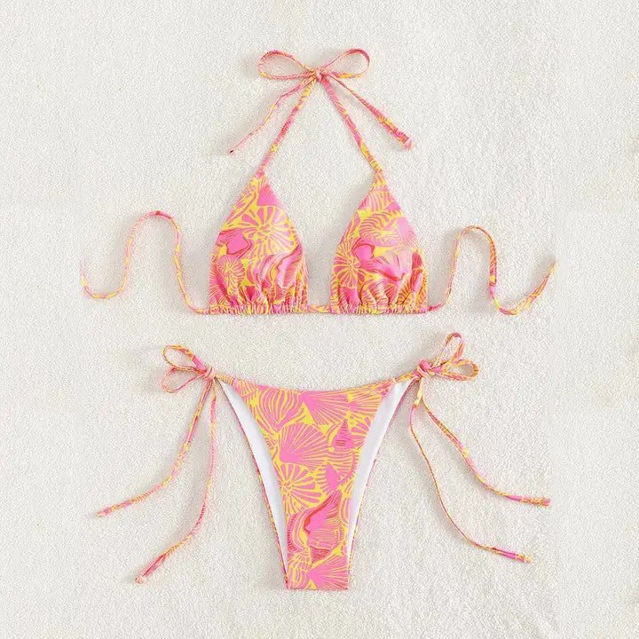 <p>Pink Paradise Tie Bikini Set</p> - Indigo Republic Boutique