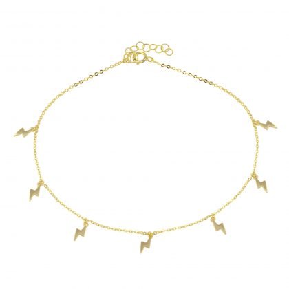 <p>Polished Lightning Bolts Anklet (+ Colors)</p> - Indigo Republic Boutique