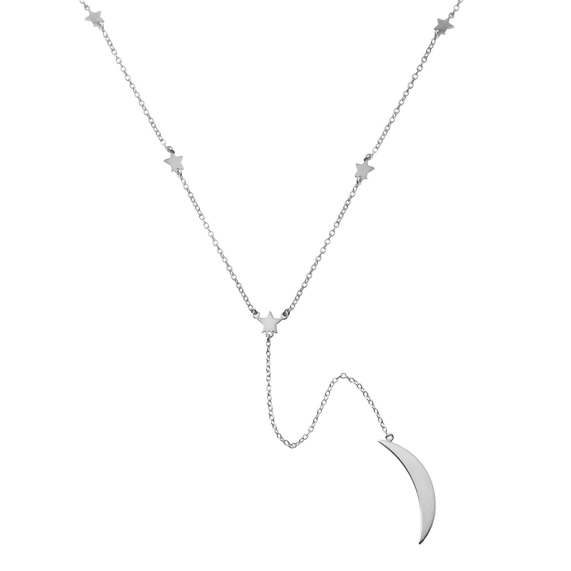 <p>Polished Mini Star &amp; Moon Lariat</p> - Indigo Republic Boutique