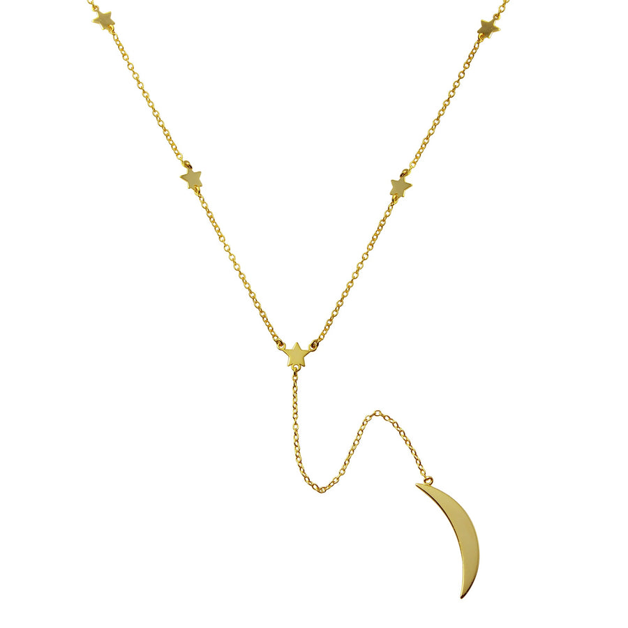 <p>Polished Mini Star &amp; Moon Lariat</p> - Indigo Republic Boutique
